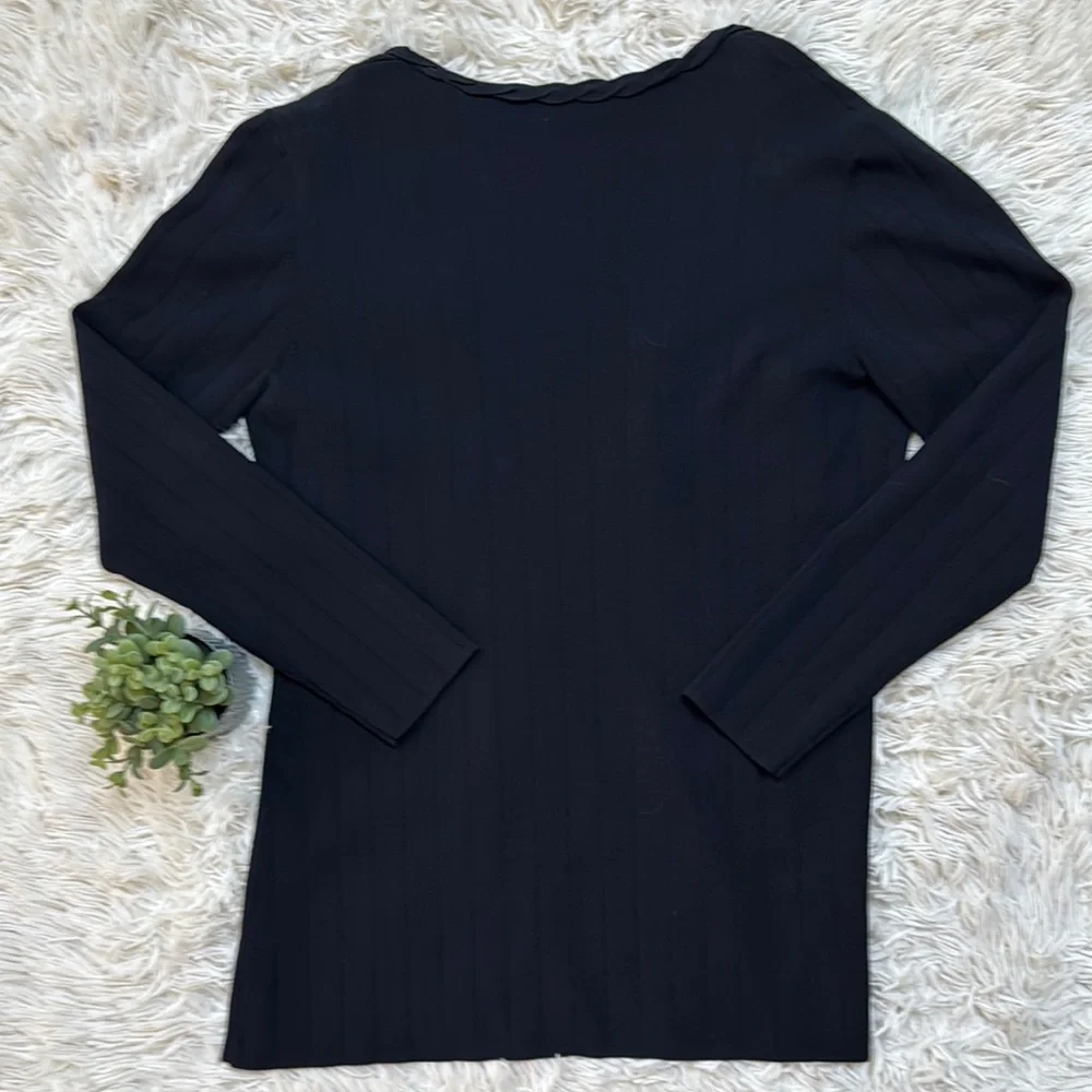 Jones Wear Ribbed Open Cardigan 💗 Black - Picture 4 of 13